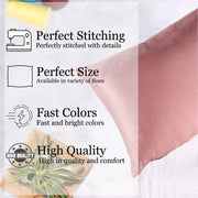 Soft Luxurious Velvet Cushion Covers Rectangular Set of 2 ,Peach
